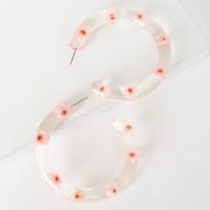 Bursting With Blooms Clear Flower Hoop Earrings